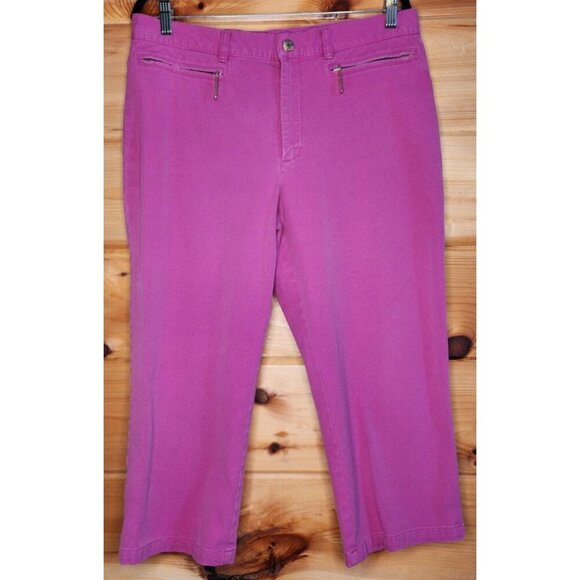Lauren Jean Co Ralph Lauren Pink Mid Rise Capris Women's Size 12 - Picture 2 of 12